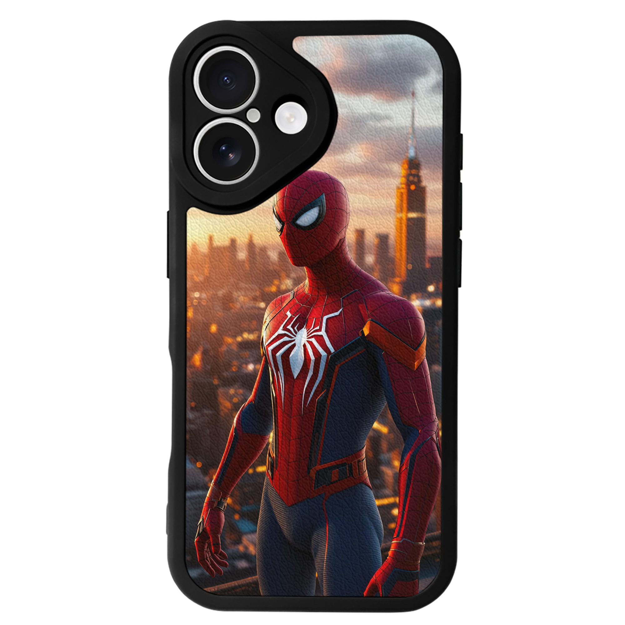 （画像用） Spider Man スパイダーマン 【iPhone 16シリーズ対応】シリコンスマホケース（レザー調） 材質：シリコン
